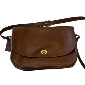 Vintage Coach City Bag Brown Leather Crossbody